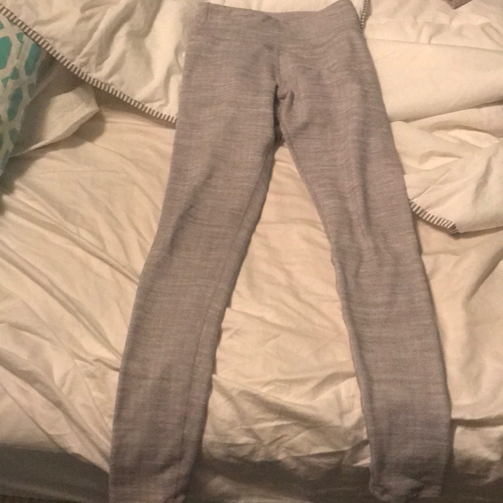 Kyodan Fleece Leggings Herringbone Grey Size XS